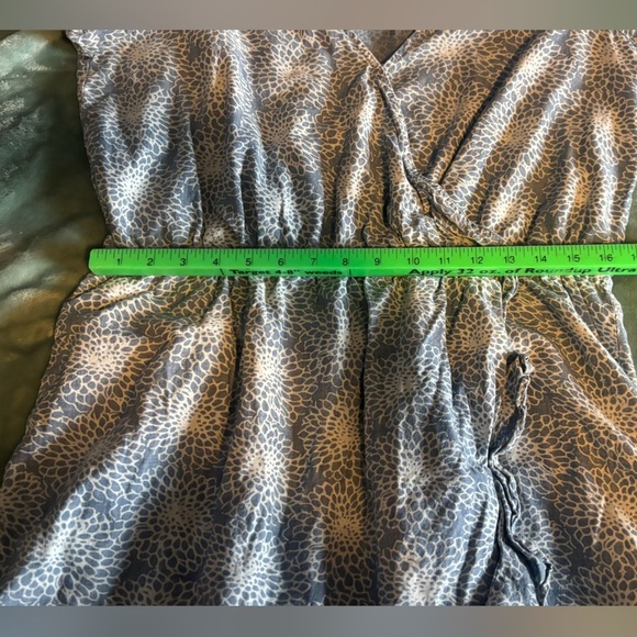 J Crew Mercantile Womens Blue Floral Chambray Ruffle Faux Wrap Dress SZ Medium. - Picture 8 of 9